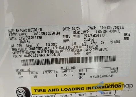 2024 Ford Expedition Xlt Max from USA, damaged, VIN 1FMJK1J84REA00815